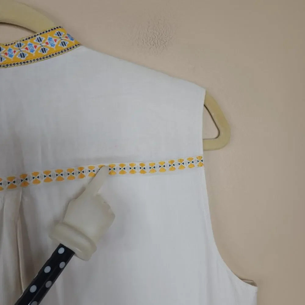 Tory Burch Embroidered Adriana Dress Size 14 DAMAGED